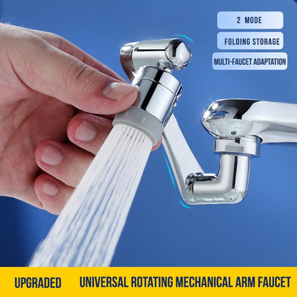 Stainless steel Universal 1080 °Swivel Robotic Arm Swivel Extension Faucet Aerator Kitchen Sink Faucet Extender 2Water Flow Mode.