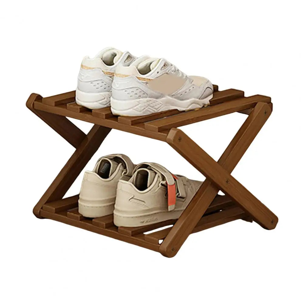 Bamboo Folding Shoe Rack – Space-Saving Organizer (2–5 Layers)