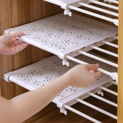 Adjustable Wardrobe Closet Organizer Clothes Storage Shelves for Kitchen Bathroom Telescopic Holders Shelf Wall Mounted Racks.
