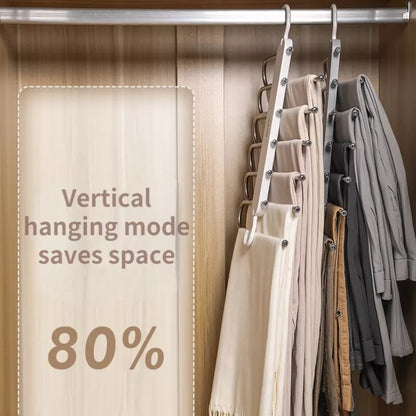 Multi-functional 6 in 1 Pants Hanger For Clothes Rack adjustablanizer Trouser Storage.