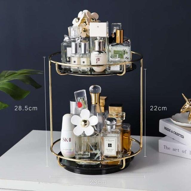 a table with a clock on top of it 