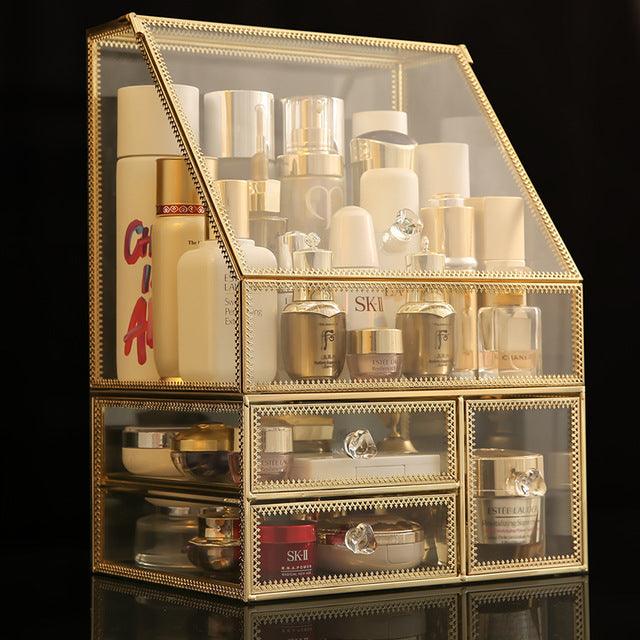 a close up of a shelf with various items 