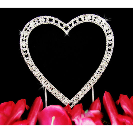 Vintage Swarovski Crystal Single Heart Wedding Cake Topper.