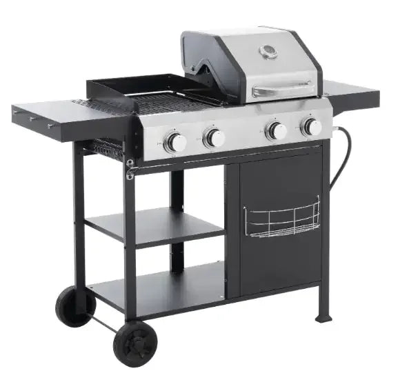 2-in-1 outdoor grill and griddle cooking station for backyard BBQ