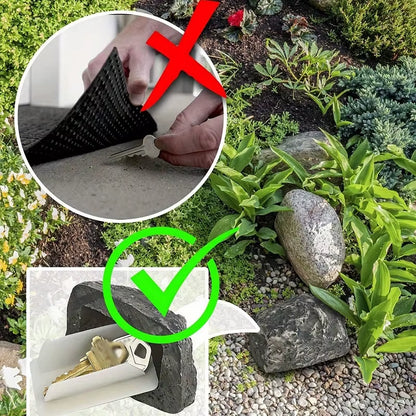 Discreet Stone-Shaped Hidden Key Storage Box for Outdoor Security - Perfect for Courtyards and Gardens