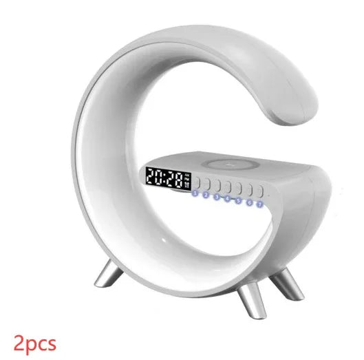 G-Shaped LED Atmosphere Lamp | Bluetooth Speaker & 15W Wireless Charger