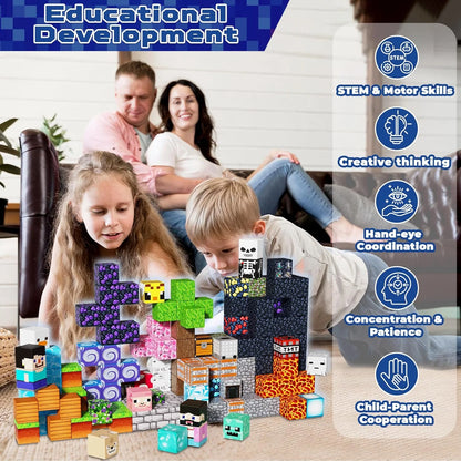 150Pcs Magnetic Blocks, Build an Adventure World, Stem-Certified Sensory Toys for Boys and Girls Ages 3+