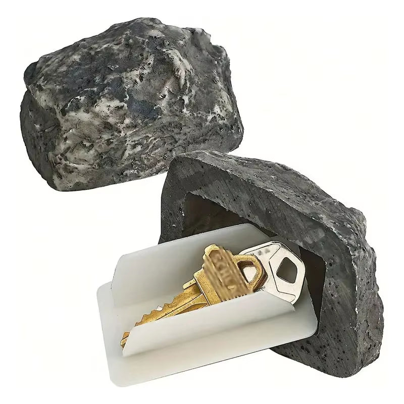 Discreet Stone-Shaped Hidden Key Storage Box for Outdoor Security - Perfect for Courtyards and Gardens