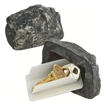 Discreet Stone-Shaped Hidden Key Storage Box for Outdoor Security - Perfect for Courtyards and Gardens