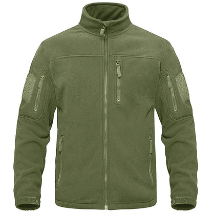 Green-fleece-thermal-warm-casual Tacvasen men's tactical jacket.