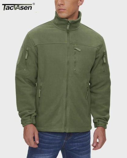 Green-fleece-thermal-warm-casual Tacvasen men's tactical jacket