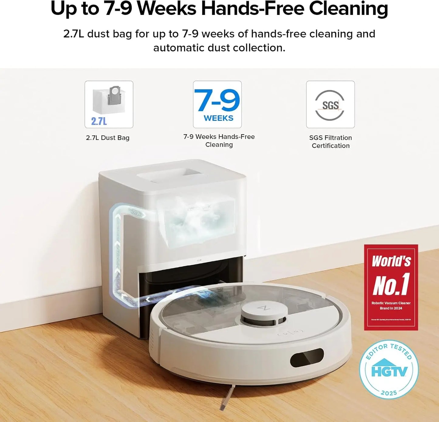 UltraClean X10 Robot Vacuum & Mop | Self-Emptying, 10,000Pa Suction, LiDAR Mapping