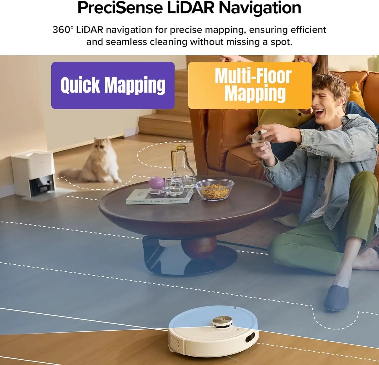 UltraClean X10 Robot Vacuum & Mop | Self-Emptying, 10,000Pa Suction, LiDAR Mapping